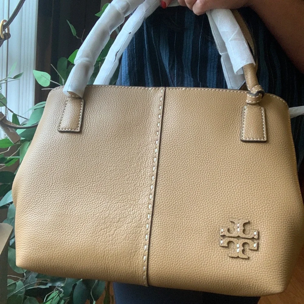SOLD⛔️Authentic TORY BURCH pebbled leather Satchel/Crosby 2 compartments - Picture 14 of 16